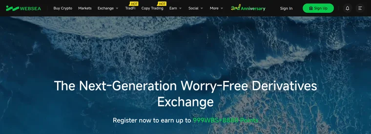 Главный экран Websea